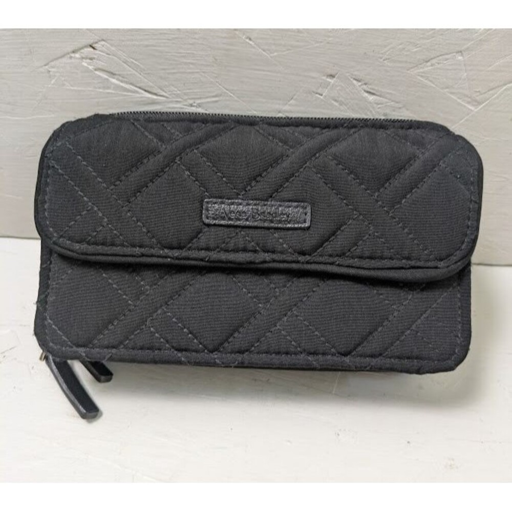 Vera Bradley Black Quilted Cotton Folded Wallet